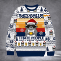 Raccoon I Hate People Ugly Christmas Sweater Winter Clothing Xmas Gifts For Raccoon Lovers - Otakuforge