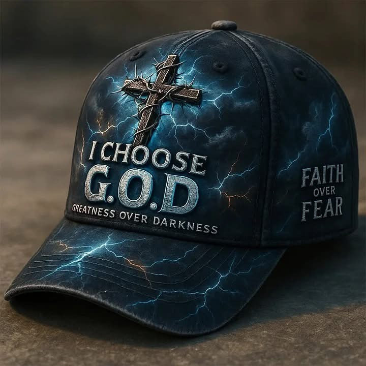 Holy Cross I Choose God Hat Faith Over Fear Baseball Cap Christian Gifts For Teens - Otakuforge