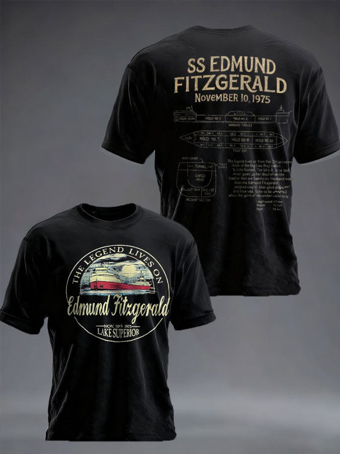 Edmund Fitzgerald The Legend Lives On T-Shirt SS Edmund Fitzgerald November 10Th 1975 Merch - Otakuforge