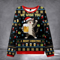 We Wish You A Merry Christmas Ugly Christmas Sweater Xmas Merch Gifts For Beer Lovers - Otakuforge