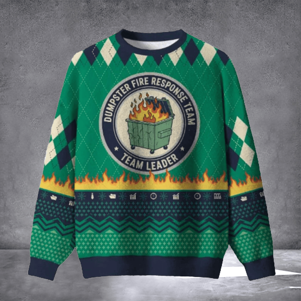 Dumpster Fire Response Team Leader Ugly Christmas Sweater Funny Xmas Gifts For Team Leaders - Otakuforge