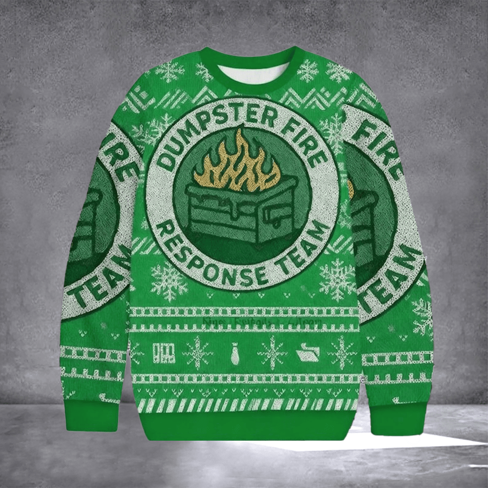 Dumpster Fire Response Team Ugly Christmas Sweater Winter Apparel Funny Christmas Gifts - Otakuforge