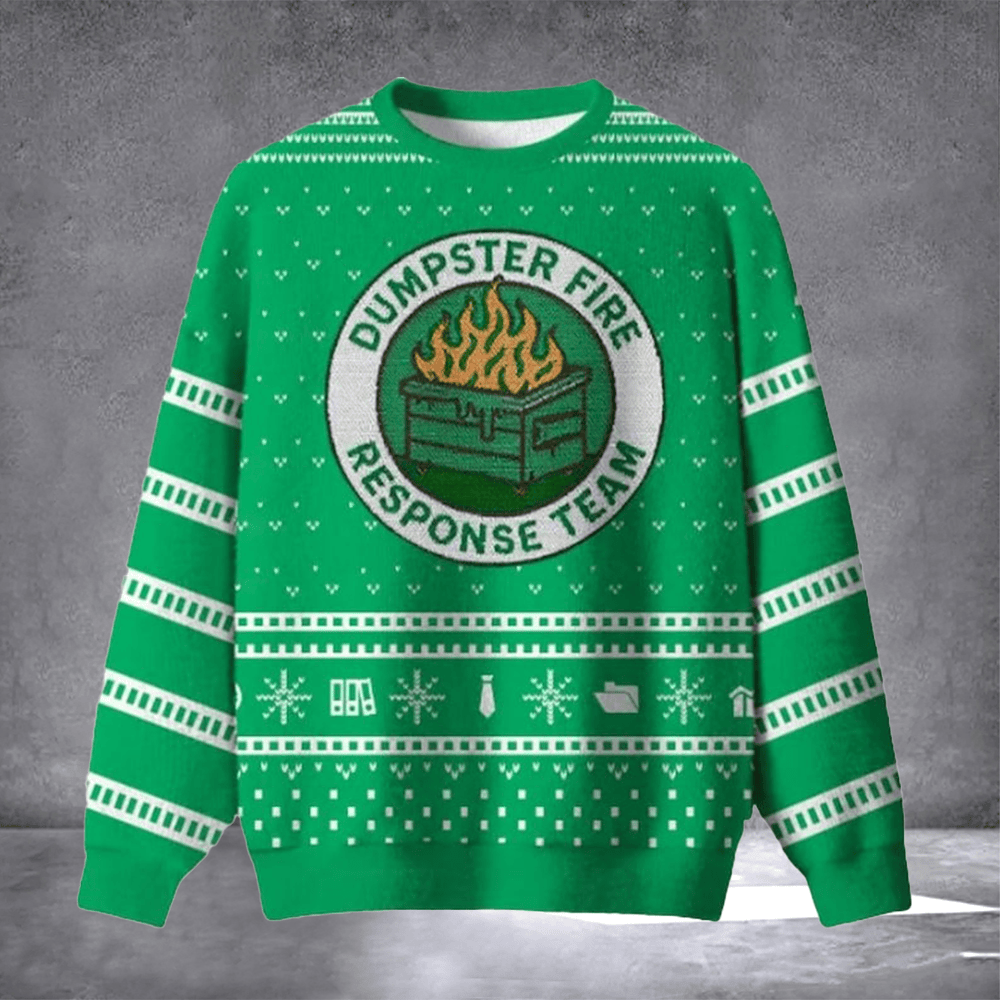 Dumpster Fire Response Team Ugly Christmas Sweater Xmas Sweater Funny Christmas Presents - Otakuforge