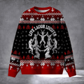 Live Laugh Lucifer Ugly Christmas Sweater Occult Holiday Sweater Baphomet Dance Jumper - Otakuforge
