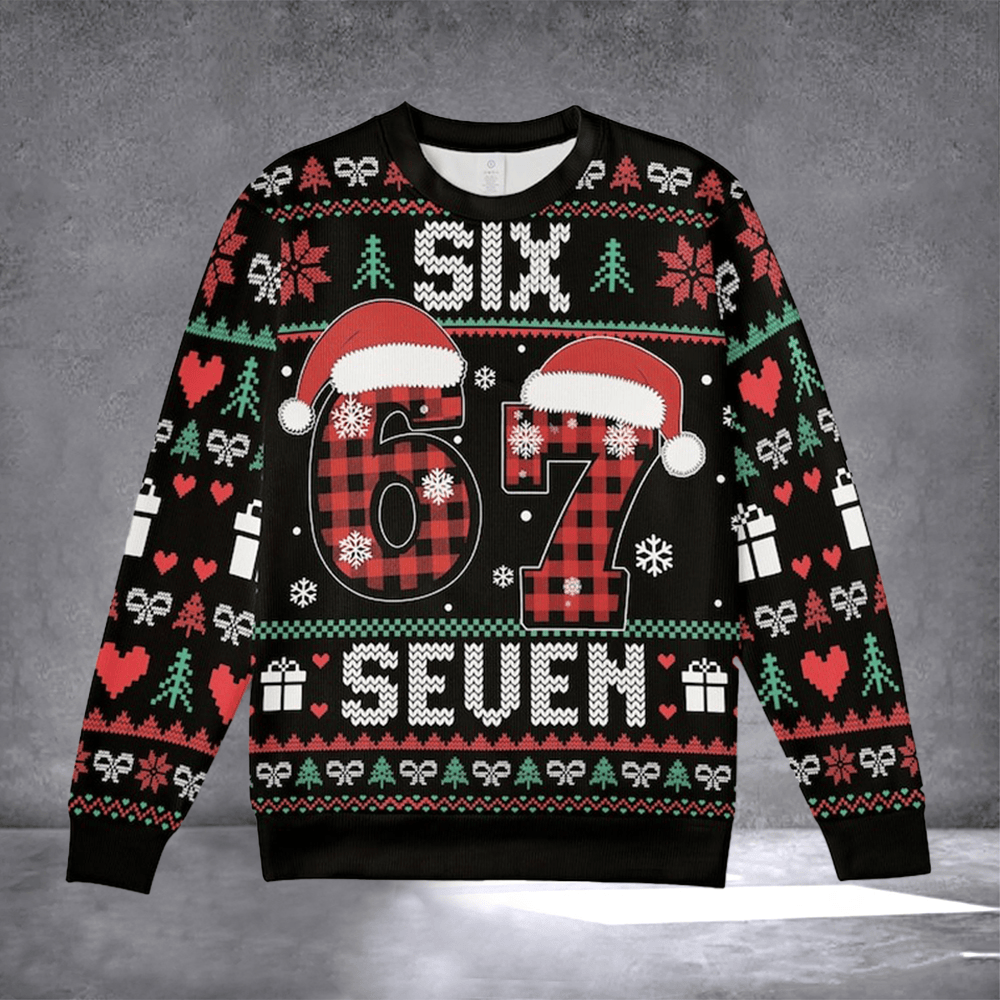 Six Seven Ugly Christmas Sweater Funny Six Seven Meme Clothing Christmas Gifts For Her - Otakuforge