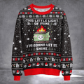 This Little Light Of Mine Dumpster Fire Ugly Christmas Sweater Funny Xmas Apparel Gifts - Otakuforge