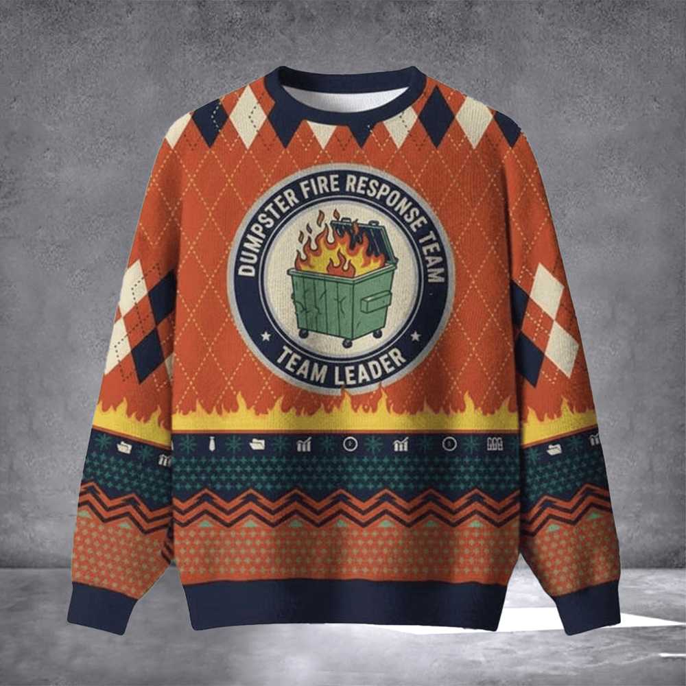 Dumpster Fire Response Team Leader Ugly Christmas Sweater Funny Xmas Gifts For Team Leader - Otakuforge