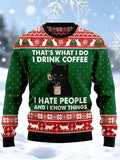 Cat I Hate People Ugly Christmas Sweater Funny Xmas Apparel Christmas Gifts For Cat Lovers - Otakuforge