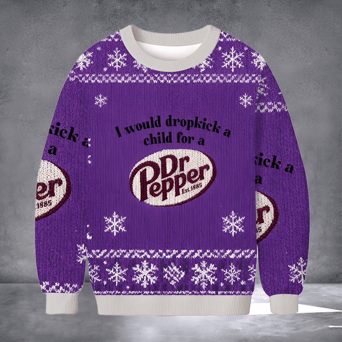 Dropkick A Child For Dr Pepper Ugly Christmas Sweater Funny Christmas Sweater Gift For Him - Otakuforge