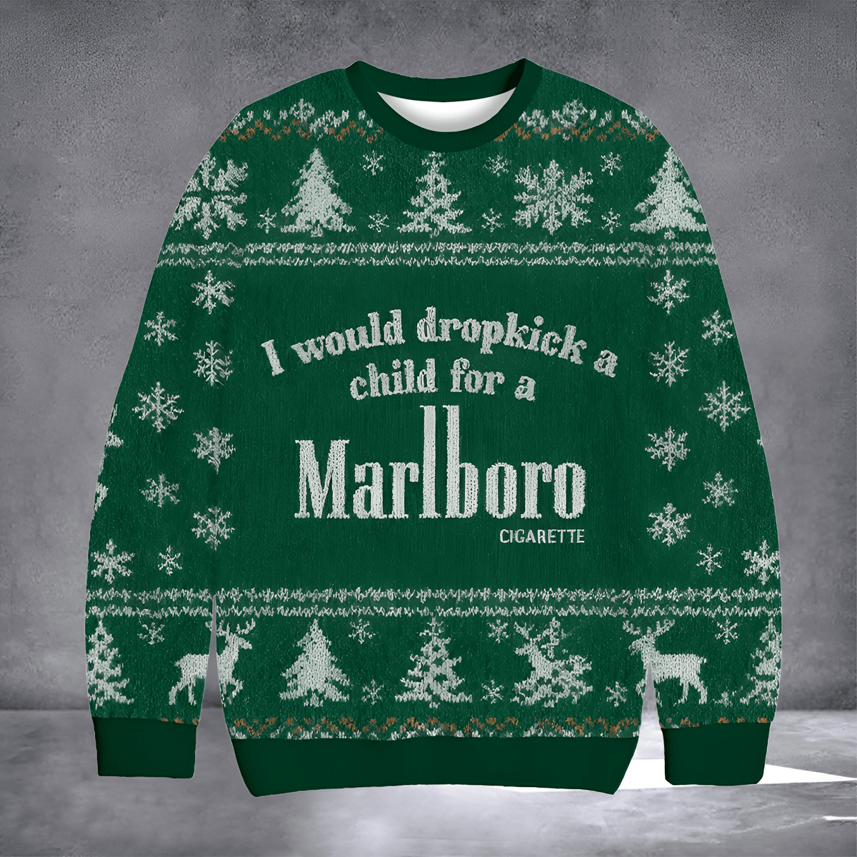Dropkick A Child For Marlboro Ugly Christmas Sweater Funny Xmas Merch Christmas Presents - Otakuforge