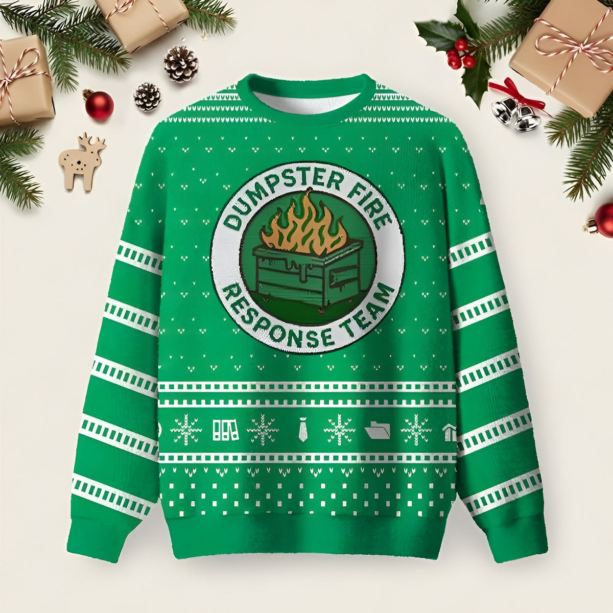 Dumpster Fire Response Team Ugly Christmas Sweater Funny Christmas Sweater Xmas Gifts - Otakuforge