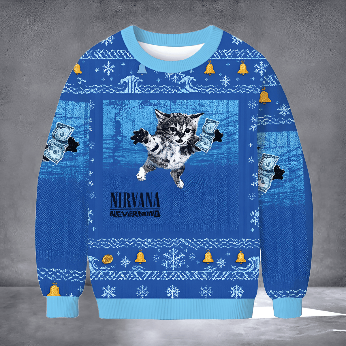 Cat Nirvana Band Ugly Christmas Sweater Funny Christmas Sweater Gift For Cat Lovers - Otakuforge