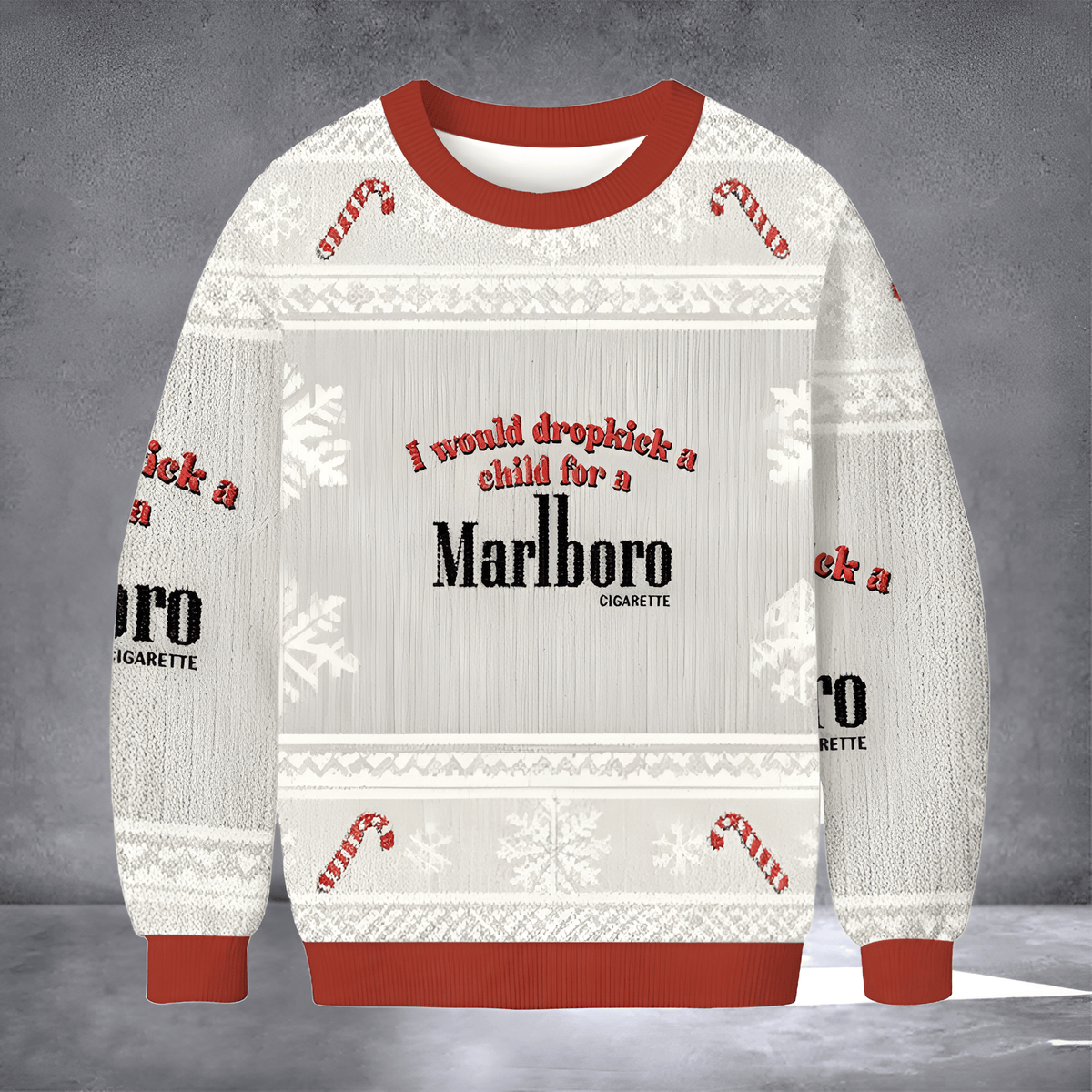 Dropkick A Child For Marlboro Ugly Christmas Sweater Funny Xmas Sweater Christmas Gifts - Otakuforge