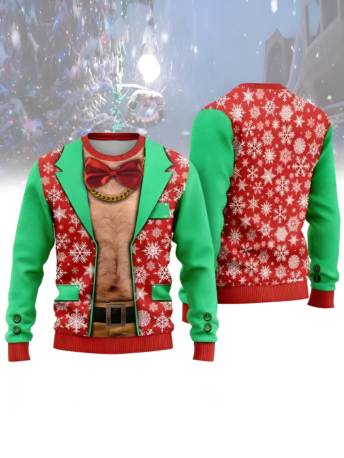 Hairy Vest Ugly Christmas Sweater Funny Festive Clothing Christmas Gift Ideas For Husband - Otakuforge