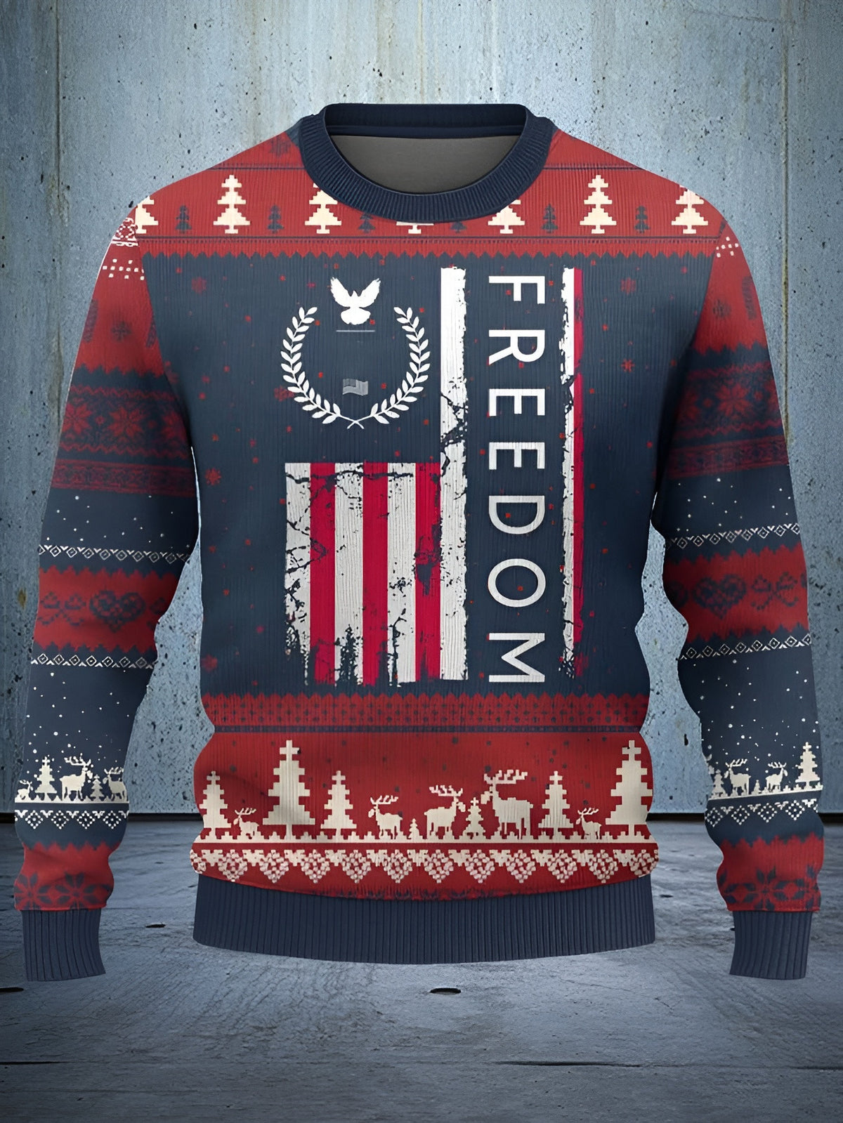 Freedom 250 Years Ugly Christmas Sweater Patriotic Christmas Sweater Xmas Gifts For Dad - Otakuforge