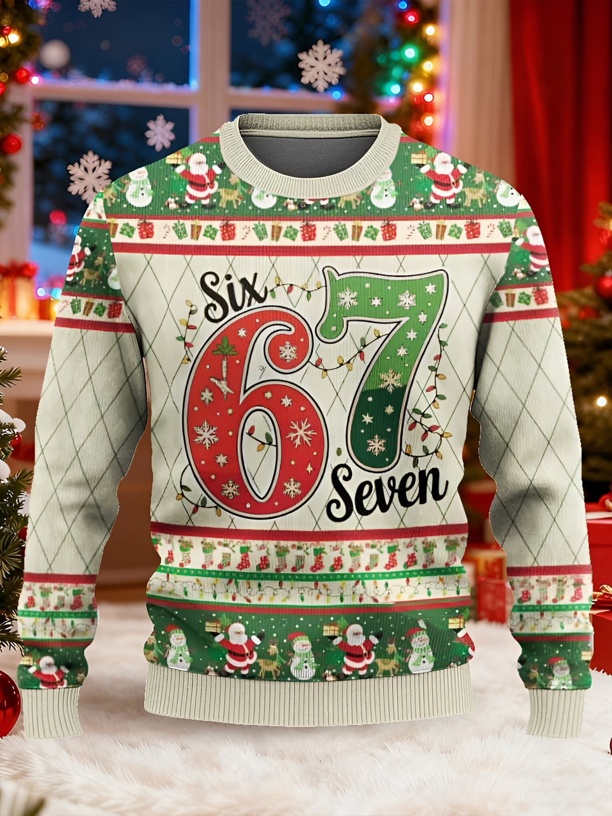 Six Seven Ugly Christmas Sweater Trendy Meme Clothing Six Seven Merch Christmas Presents - Otakuforge