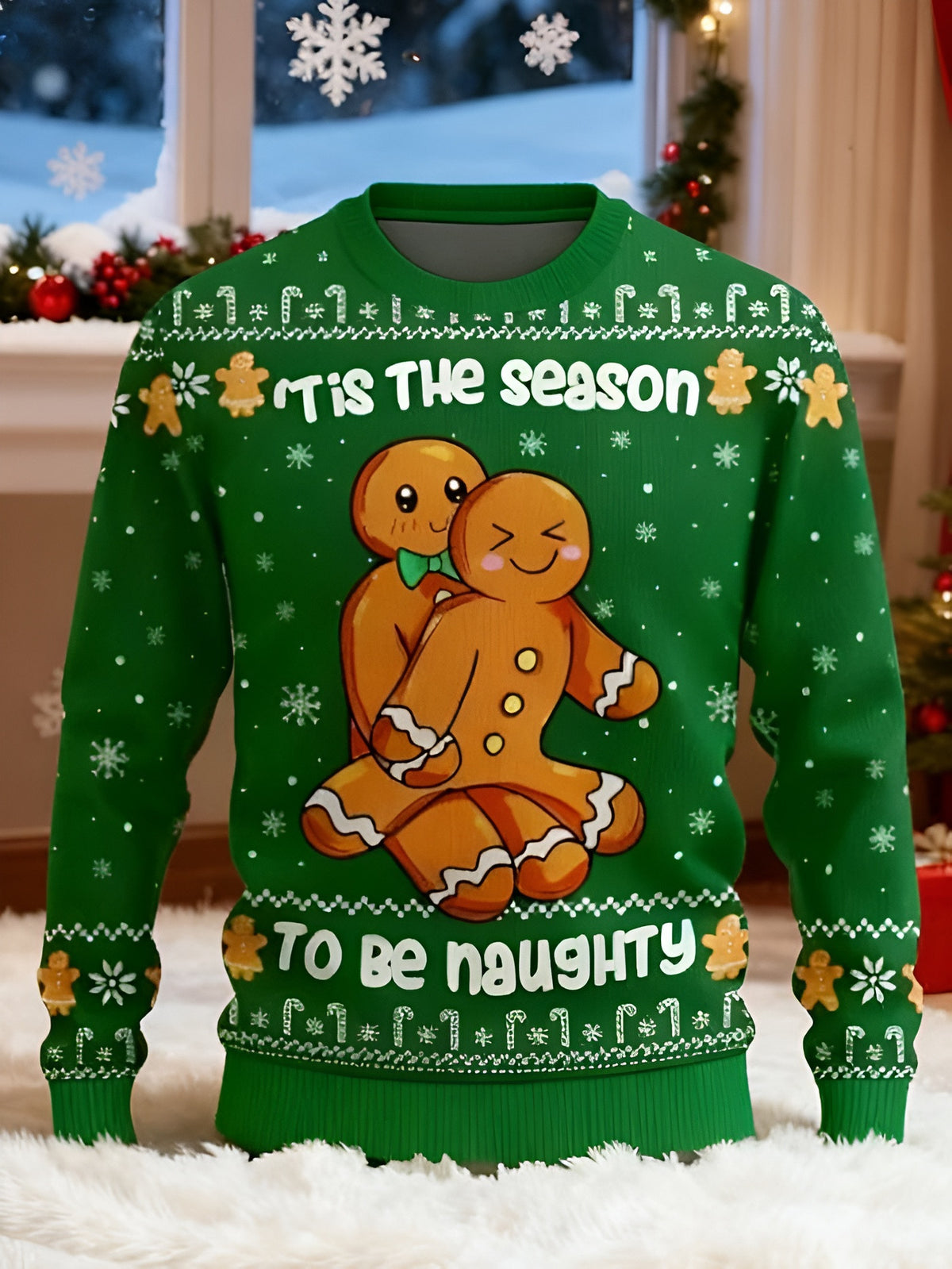 Tis The Season To Be Naughty Ugly Christmas Sweatshirt Silly Xmas Outfits Christmas Gifts - Otakuforge