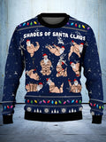 Shades Of Santa Claus Ugly Christmas Sweatshirt Funniest Ugly Sweater Christmas Presents - Otakuforge