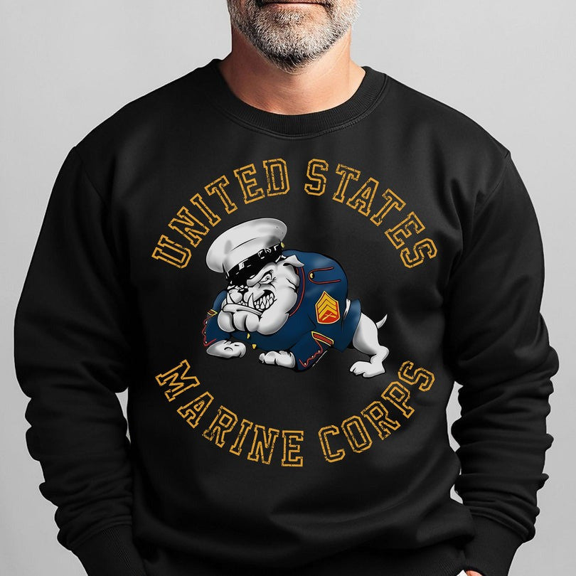 Bulldog United States Marine Corps Sweatshirt USMC Military Honor Apparel Gifts For Men - Otakuforge