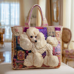 Adorable Poodle Quilted Tote Bag Christmas Gifts Tote Bag Gift For Dog Lovers - Otakuforge