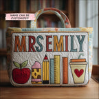 Personalized Teacher Quilted Tote Bag Work Tote Bag Xmas Gifts For Math Teachers - Otakuforge