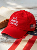 God Family Country Hat USA Flag Patriotic Baseball Cap Christian GIfts Ideas - Otakuforge