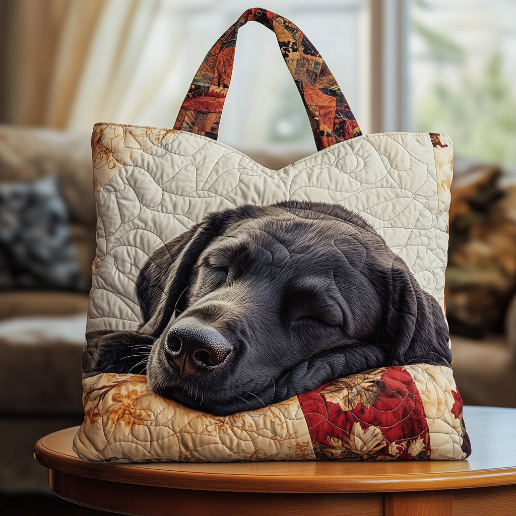 Sleepy Labrador Dog Quilted Tote Bag Animal Pattern Animal Tote Bag Unique Gifts For Dog Owners - Otakuforge