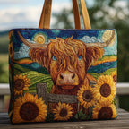 Highland Cow Quilted Tote Bag Cute Tote Bags For Women Cow Christmas Gifts - Otakuforge
