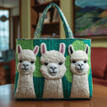 Llama Family Quilted Tote Bag Animal Tote Bags Llama Lovers Christmas Presents For Her - Otakuforge