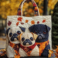 Pug Charm Quilted Tote Bag Cute Work Tote Stocking Stuffers For Mom - Otakuforge