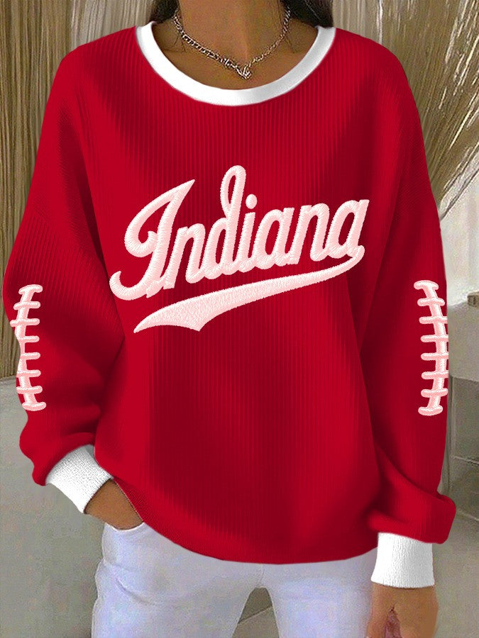 Indiana Hoosiers Sweatshirt Women's Football Game Day Merch Hoosiers Gifts For Fans - Otakuforge
