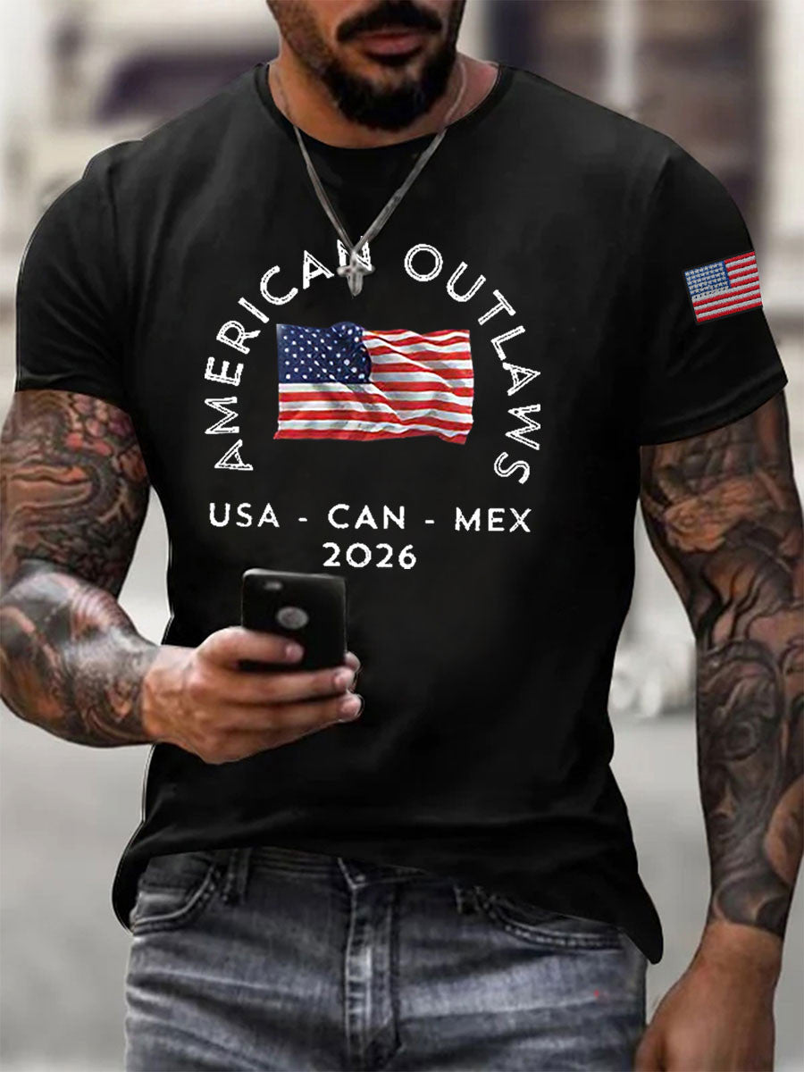 American Outlaws T-Shirt USA Can Mex 2026 Shirt US Soccer Supporting Gifts For Men - Otakuforge