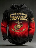 USMC Once A Marine Always A Marine Hoodie USMC Hooded Sweatshirt Gifts For Marine Veterans - Otakuforge