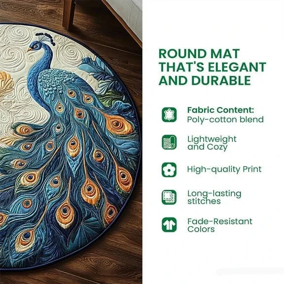 Bear Whisperer Quilted Round Mat Round Rugs Large Gifts For Wildlife Lovers - Otakuforge