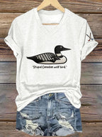 Heated Rivalry Stupid Canadian Wolf Bird V-Neck Shirt Women's Heated Rivalry Merch Shop - Otakuforge