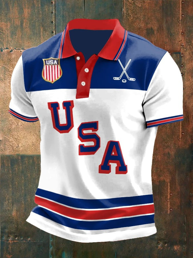 USA Ice Hockey 2026 Winter Olympics Polo Golf Shirt Men's Team USA Hockey Merch Fan Gifts - Otakuforge