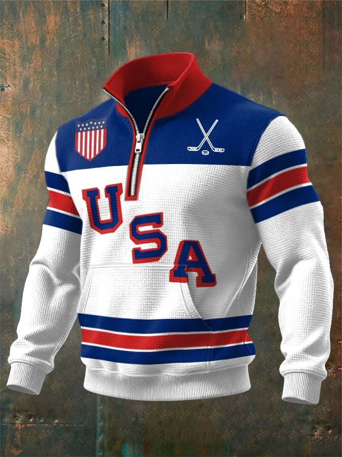 USA Ice Hockey 2026 Winter Olympics Zipper Sweatshirt Men's Team USA Hockey Merch Apparel - Otakuforge
