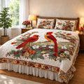 Cardinal Love Dance Quilted Bedding Set Bedroom Decorations Gifts For Cardinal Lovers - Otakuforge