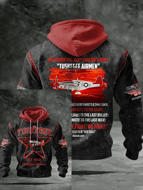 Tuskegee Airmen Red Tails Hoodie 332Nd Fighter Group Apparel Gifts For Air Force Veterans - Otakuforge