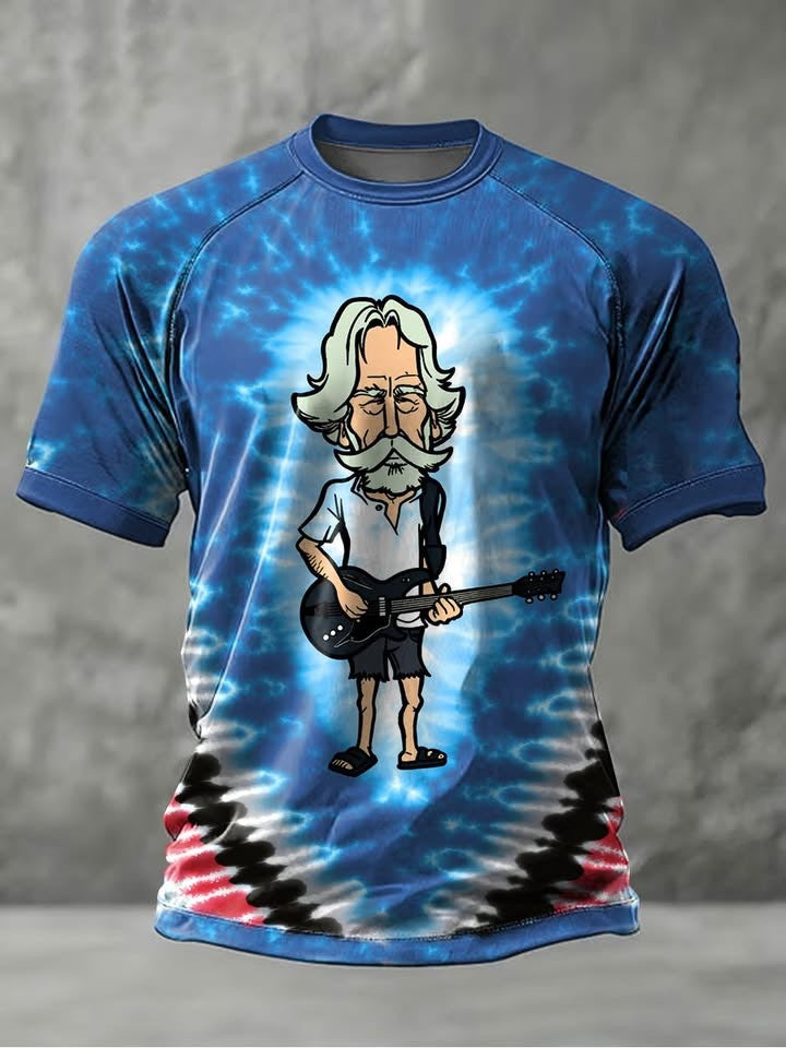 Bob Weir Caricature Tie Dye Shirt Rest In Peace Bob Weir Apparel Memorial Gifts - Otakuforge