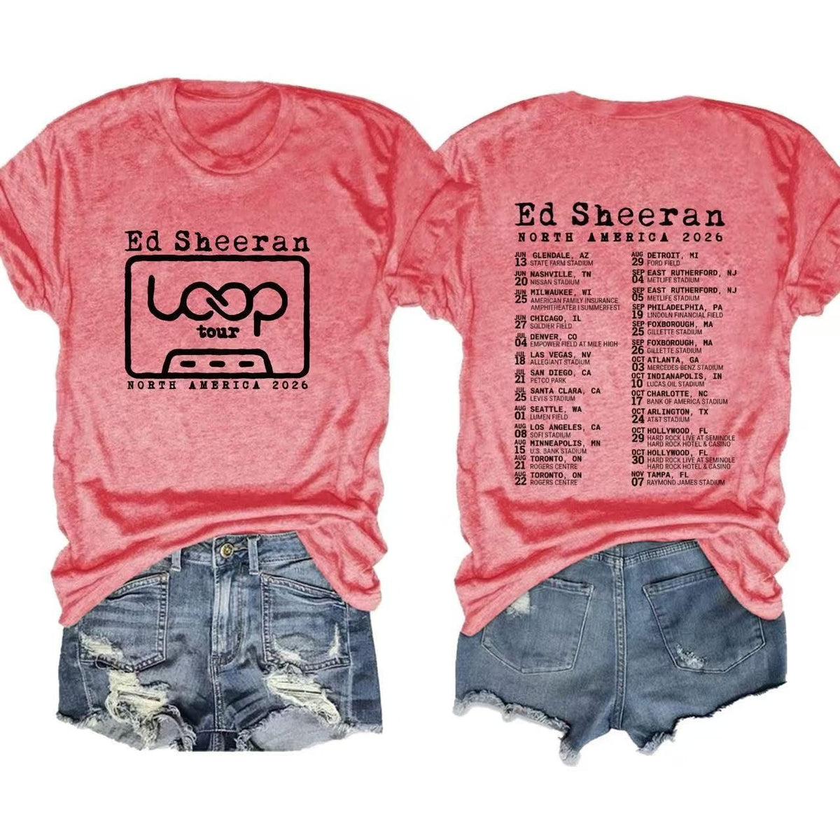 Ed Sheeran Loop Tour Shirt North America 2026 Concert T-Shirt Ed Sheeran Merch Fan Gifts - Otakuforge