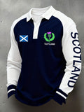Scotland Rugby Long Sleeve Polo Shirt Six Nations Apparel Game Day Shirt Gifts For Men - Otakuforge