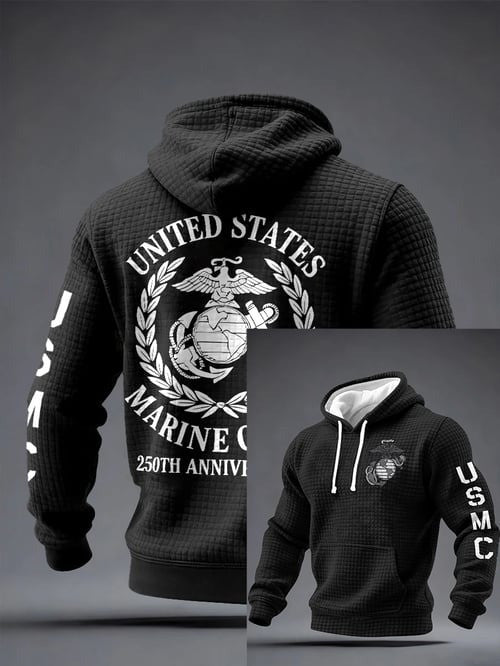 USMC 250Th Anniversary Hoodie Military Hooded Sweatshirt Gifts For Marine Veterans - Otakuforge