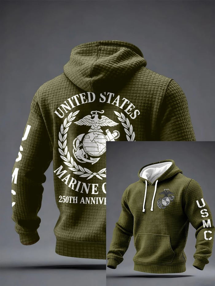 USMC 250Th Anniversary Hoodie Military Hooded Sweatshirt Gifts For Marine Veterans - Otakuforge