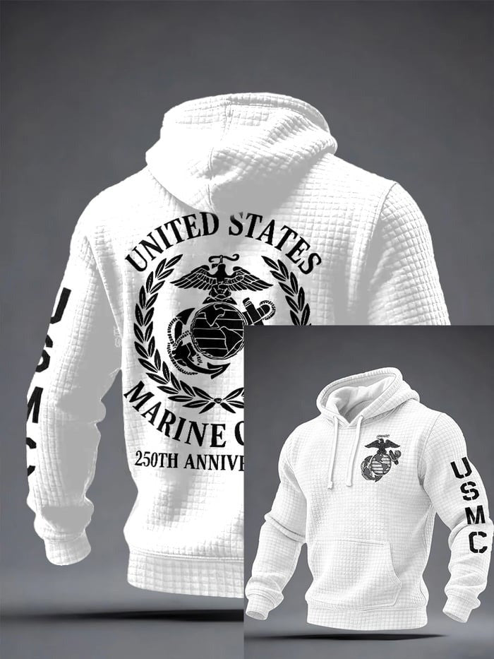 USMC 250Th Anniversary Hoodie Military Hooded Sweatshirt Gifts For Marine Veterans - Otakuforge