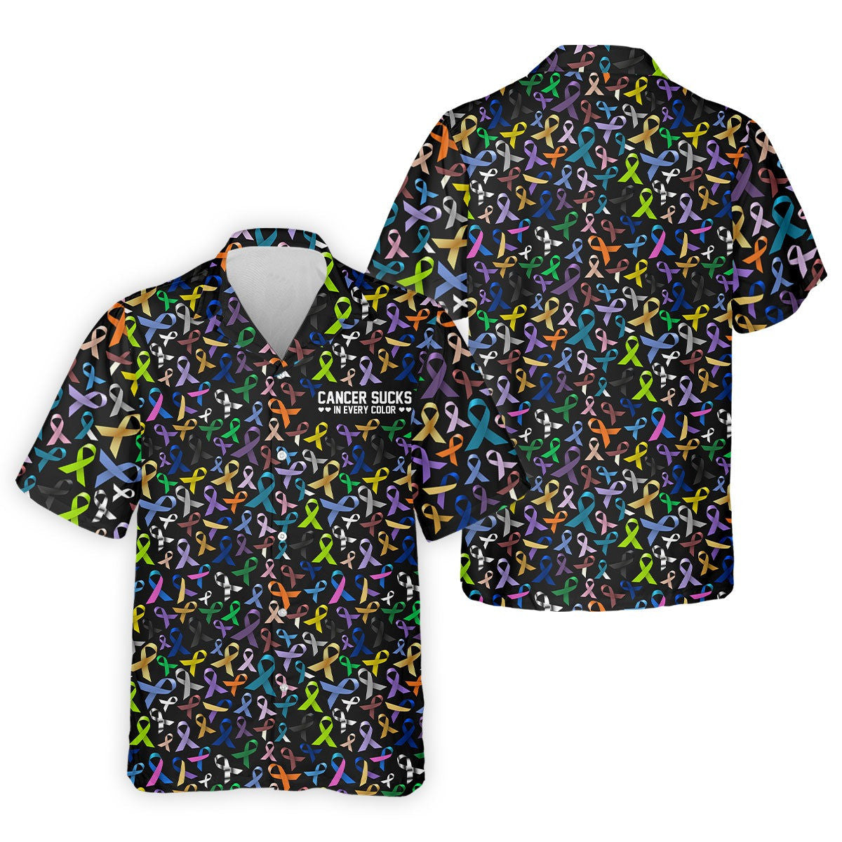 Cancer Sucks In Every Color Golf Polo Shirt Cancer Awareness Apparel Gifts For Grandpa - Otakuforge
