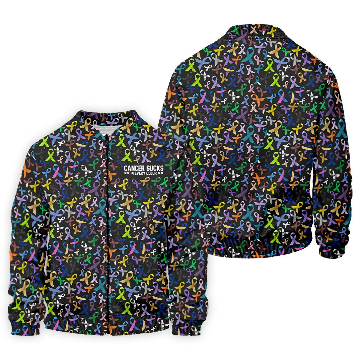 Cancer Sucks In Every Color Golf Polo Shirt Cancer Awareness Apparel Gifts For Grandpa - Otakuforge