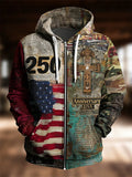 USA 250Th Anniversary Zip Hoodie Retro 4 Th Of July Clothes Independence Day Merch - Otakuforge