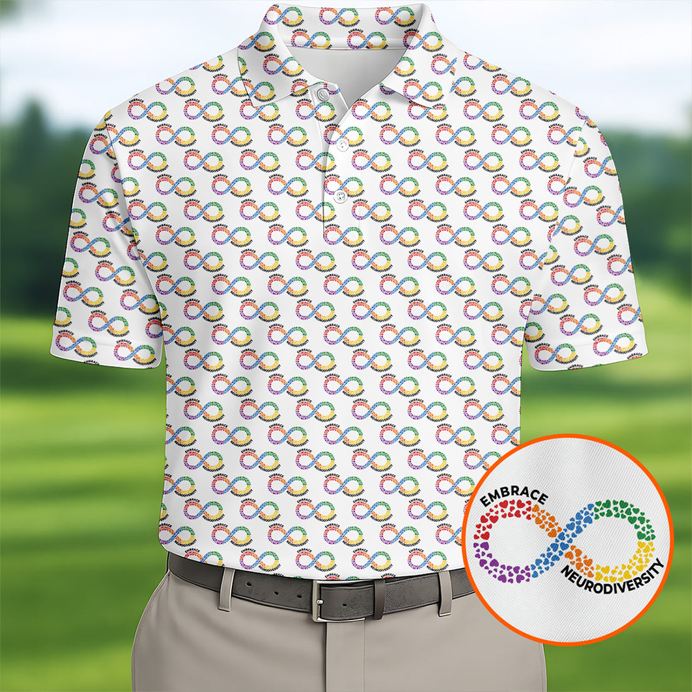 Autism Awareness Merch Embrace Neurodiversity Golf Polo Shirt Autism Teachers Gifts - Otakuforge
