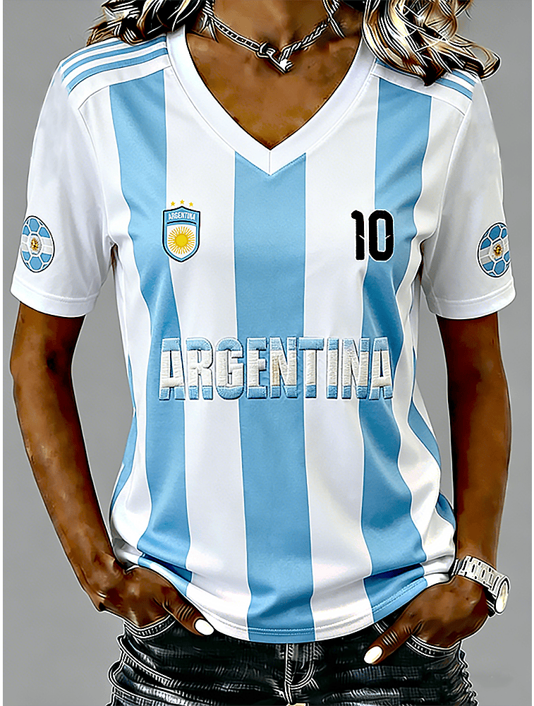 Argentina World Cup 2026 V-Neck Shirt Soccer Teams Clothing Sports Lovers Attire - Otakuforge